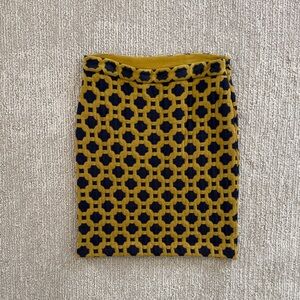 Anthropologie Geometric Patterned Skirt -navy & olive green